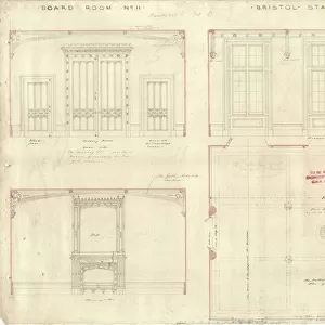 Bristol Station Board Room No. 11 Doors, Windows and Ceiling details [c1840s]
