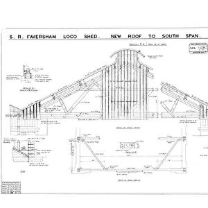 Southern Railway Faversham Station - Loco Shed New Roof South Span Drawing No. 3