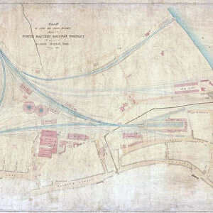 York. North Eastern Railway. Plan York and railway environment. February 1856