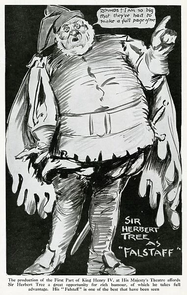 Cartoon, Sir Herbert Tree as Falstaff