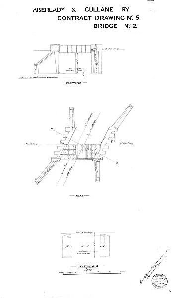 Aberlady and Gullane Railway - Contract Drawing No. 5 Bridge No. 2 [1900]