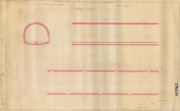 Birmingham and Oxford Junction Railway - Harbury Tunnel Sections and Plan [N. D]