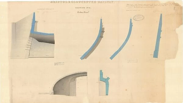 Bristol and Gloucester Railway, Wickwar Tunnel - Drawing No. 4 -Sections [1841]