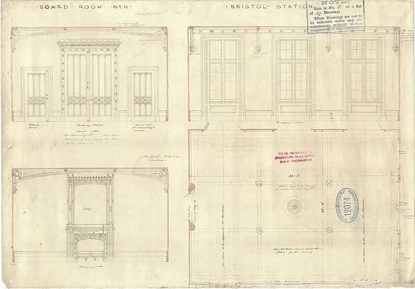 Bristol Station Board Room No. 11 Doors, Windows and Ceiling details [c1840s]