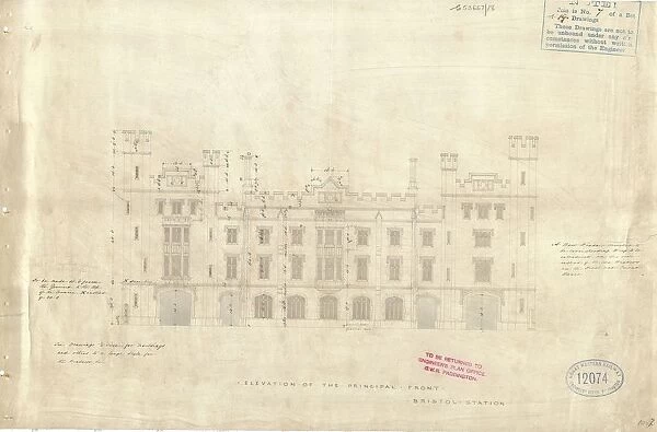 Bristol Station Elevational of the Principal Front [c1840s]