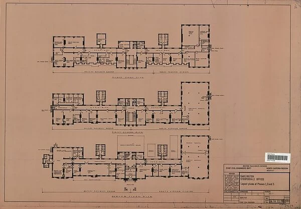 British Railways Board Darlington Stooperdale Offices Layout Plans of Phases 1, 2 and 3