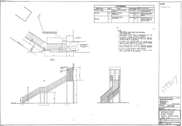 British Railways Board Smethwick Rolfe Street Station Replacement Staircase Lighting General Layout [1983]