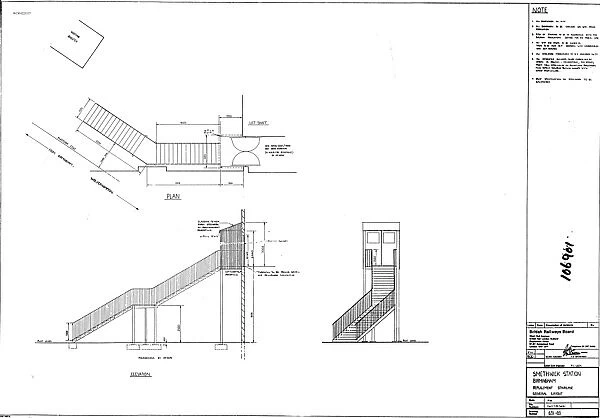 British Railways Board Smethwick Station Replacement Staircase General Layout [N. D]