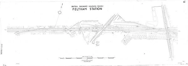 British Railways (Southern Region) - Feltham Station Layout [N. D. ]