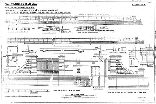 Caledonian Railway - Wemyss Bay Railway Widening - Wemyss Bay Station Screen Walls [N. D]