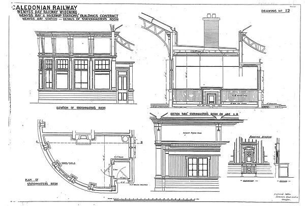 Caledonian Railway - Wemyss Bay Widening - Wemyss Bay Station Details of Stationmastes Room [N. D]