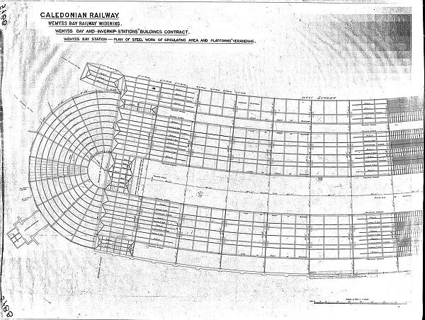 Caledonian Railway - Wemyss Bay Widening - Wemyss Bay Station Plan of Steel Work [N. D]
