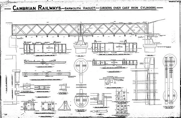 Cambrian Railways - Barmouth Viaduct - Girder over Cast Iron Cylinders [N. D. ]