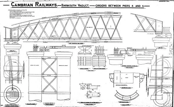 Cambrian Railways - Barmouth Viaduct - Girders between Pier 4 and 5 [N. D]