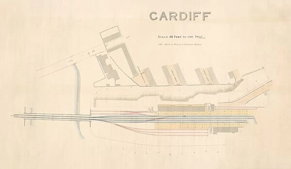 Cardiff Central Station. Great Western Railway. Cardiff. c. 1877
