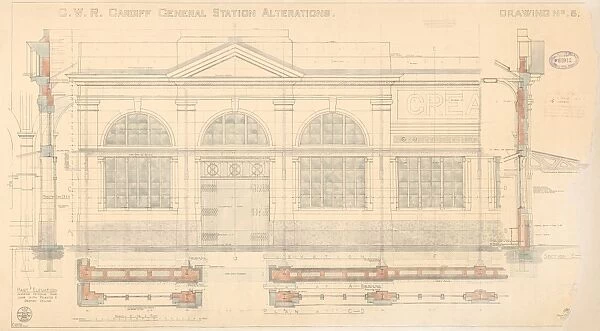 Cardiff Central Station. Great Western Railway. Cardiff Central Station Alterations Drawing No. 5. 2 May 1933