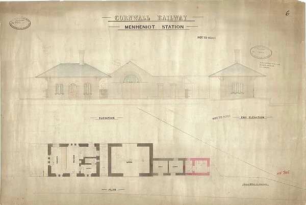 Cornwall Railway - Menheniot Station Elevation and Plan