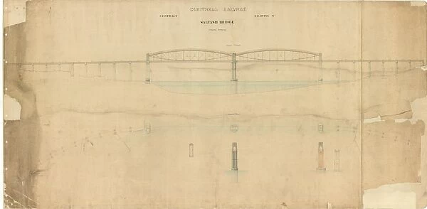 Cornwall Railway - Saltash Bridge General Drawing [c1858]