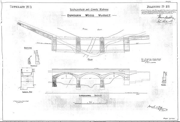 Drawing 26 Lochearnhead and Comrie Railway Dundurn Wood viaduct
