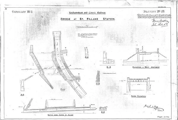 Drawing 31 Lochearnhead and Comrie Railway Bridge at St Fillians Station