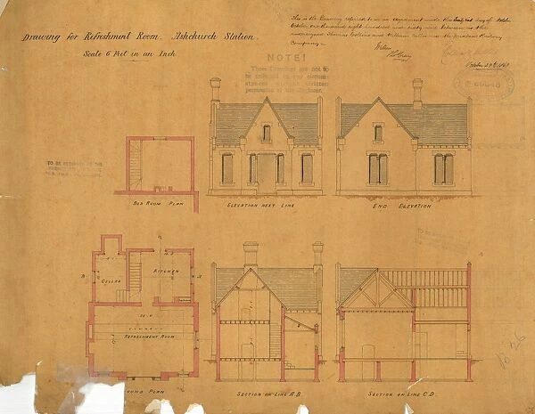 Drawing for Refreshment Rooms, Ashchurch Station [1869]