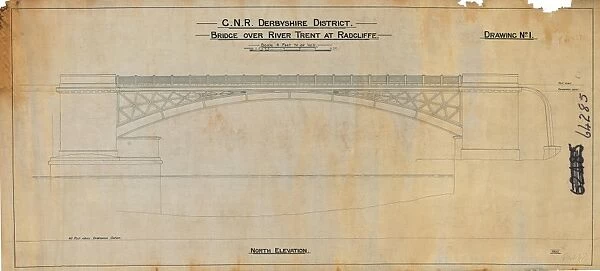 G. N. R Derbyshire District - Bridge over River Trent at Radcliffe [c1872]