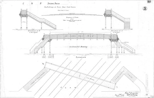 G. N. R Spalding Station - New Footbridge at Bourn Road Level Crossing [1881]
