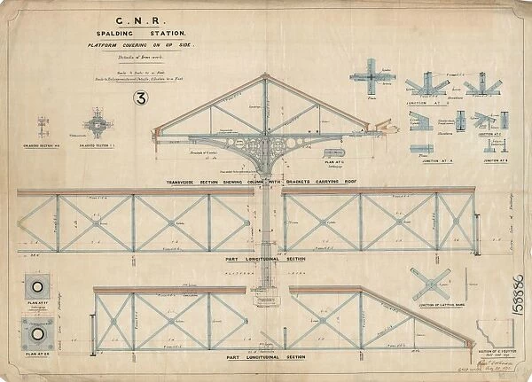 G. N. R Spalding Station Platform Covering on Up Side [1872]