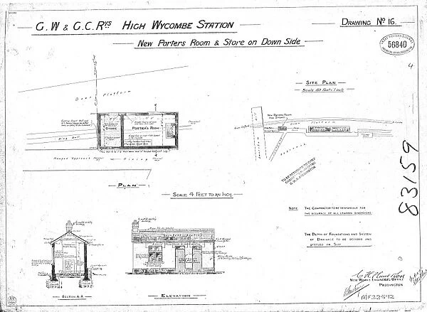 G. W and G. C. Railways High Wycombe Station - New Porters Room & Store on Down side [1902]