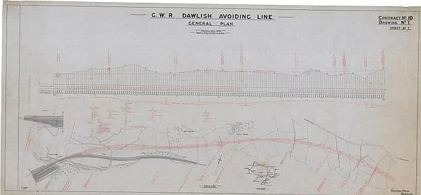 G. W. R Dawlish Avoiding Line General Plan - Contract No. 10 Drawing No. 1 Sheet 1 [1930s]