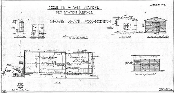 G. W. R. Ebbw Vale Station New Station Buildings - Temporary Station Accommodation [1923]