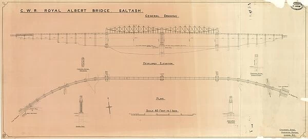 G. W. R Royal Albert Bridge Saltash - General Drawing [N. D. ]