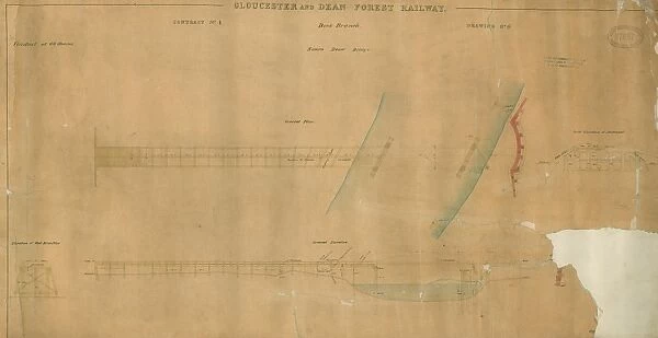 Gloucester and Dean Forest Railway. Dock Branch. Severn Draw Bridge. General Plan and Elevation