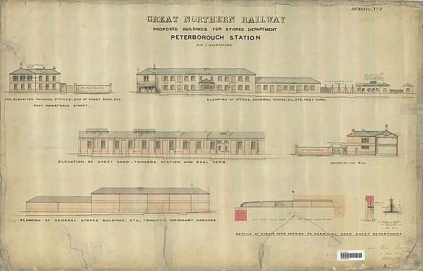 Great Northern Railway - Proposed Buildings for Stores Department Peterborough Station [1864]