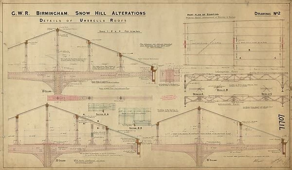 GWR Birmingham Snow Hill - station alterations dwg no. 2 (1908)