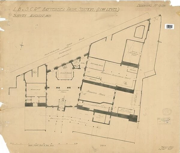 L. B. & S. C. R. Battersea Park Station (Low Level), Drawing No. 17. 176, Survey [Aug 1921]