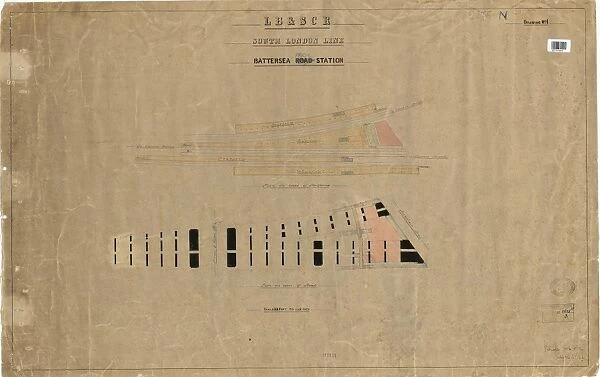 L. B. &. S. C. R. South London Line, Battersea Park Station, Drawing No. 1 - Plans [1866]
