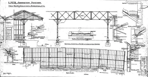 L. N. E. R Ashington Station New Roof, Verandah, Barriers etc [1924]