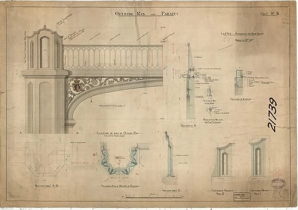 L & N. W. R Bridge 69 Lord Henleys Bridge - Outside Rib and Parapet [1878]