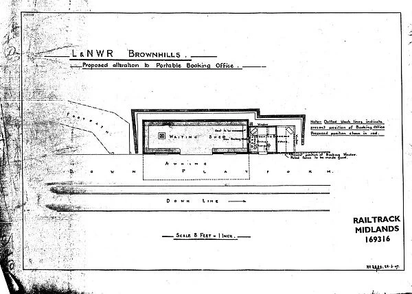 L & N. W. R Brownhills - Proposed Alterations to Portable Booking Office [1907]