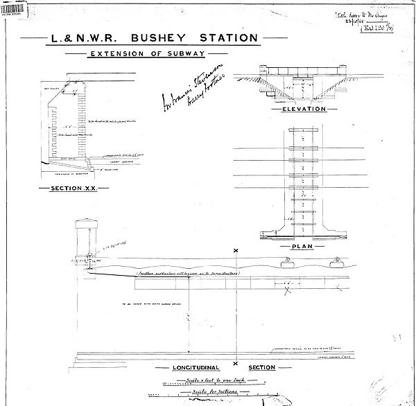 L & N. W. R Bushey Station - Extension of Subway [c1888]