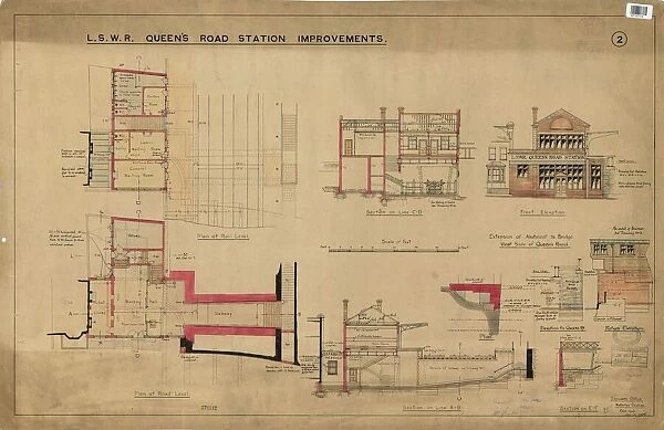 L. S. W. R Queens Road Station Improvements Drawing no. 2 [1908]