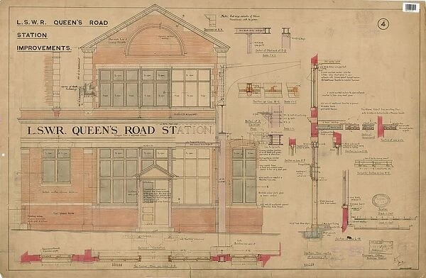 L. S. W. R Queens Road Station Improvements Drawing no. 4 [1908]