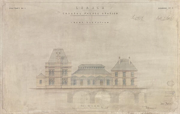 LB & SCR Crystal Palace Station Front Elevation [1875]