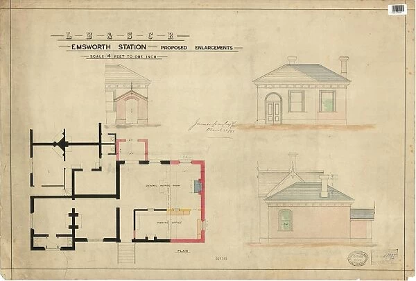 LB & SCR Emsworth Station Proposed Enlargements [1891]