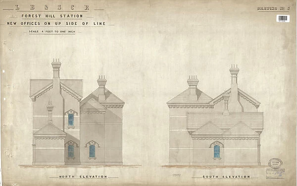 LB&SCR Forest Hill Station Office Up Side North and South Elevations [1881]