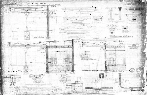 LB&SCR Horley New Station Details to Platform Office and Awning Roofs [1903]