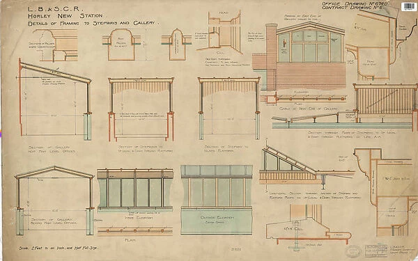 LB&SCR Horley New Station Detail Framing of Stepways and Gallery [1903]