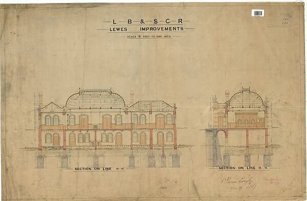 LB&SCR Lewes Improvements - Sections [1887]