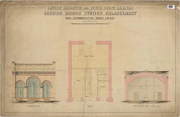 LB&SCR London Bridge Station Enlargement - Shop Accommodation under Arches (not dated)